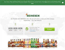 Tablet Screenshot of heinekenusa.com